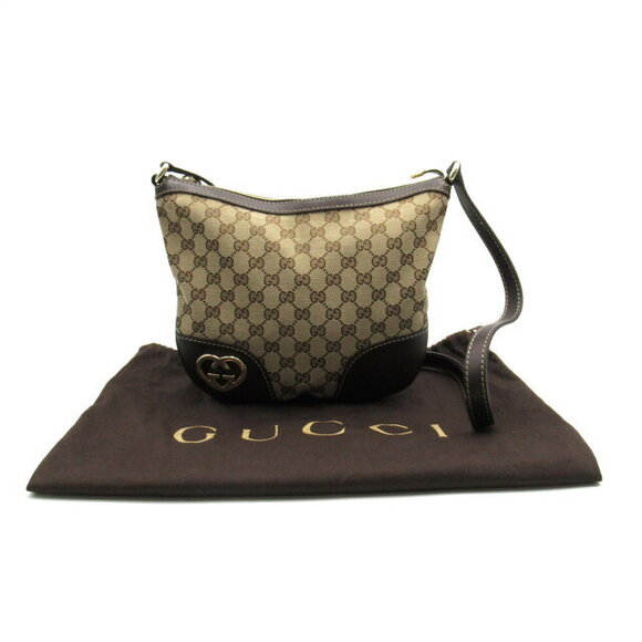 Gucci Leather Brown Bag GG Shoulder Lovely Canvas - Picture 6 of 10